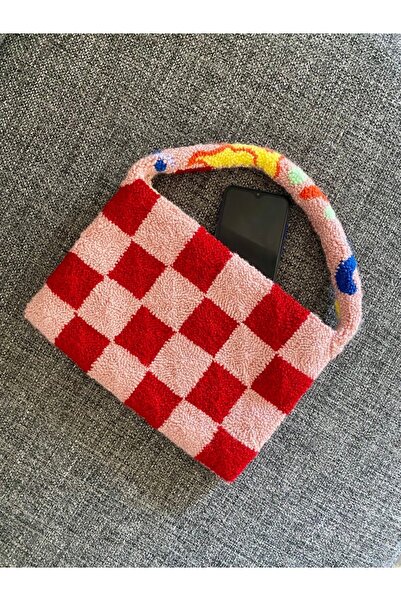 vetchdesign Dama Desenli Punch Çanta