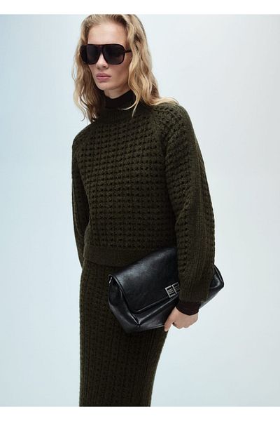 MANGO Woman Openwork Knitted Sweater