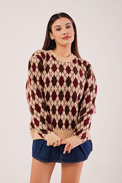 Hipo Trend Міні-баклава з візерунком Bej Трикотажний казак