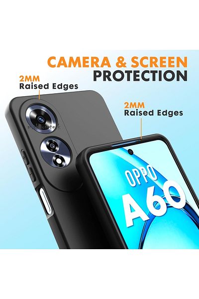 m.tk moveteck Oppo A60 Case Launch Camera Protected Soft Colorful Silicone + 9H Screen Protector Glass 2in1 Set