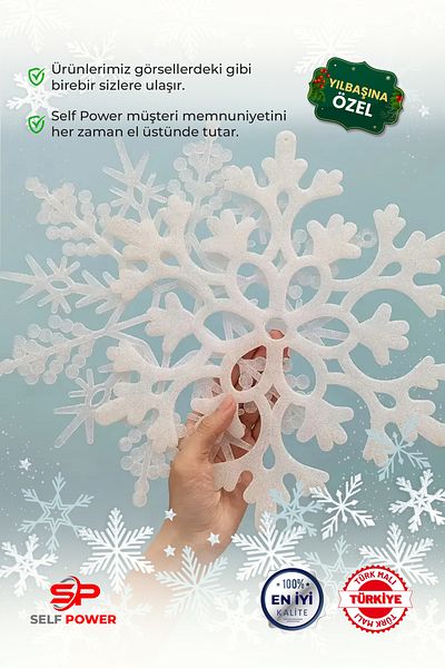 Self Power 25 Pieces of New Year's Snow Ornament Felt