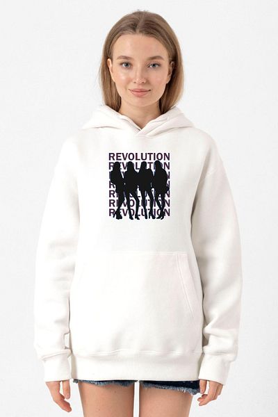 Tshirthane Blackpink Revolution White Women's 3ip Hooded Sweatshirt