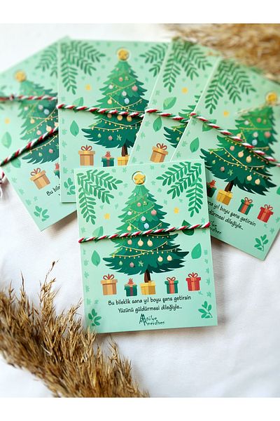 Atölye Merdiven 10Pcs Bracelet Set with Christmas Card - Wish Bracelet for 2025 and 2026