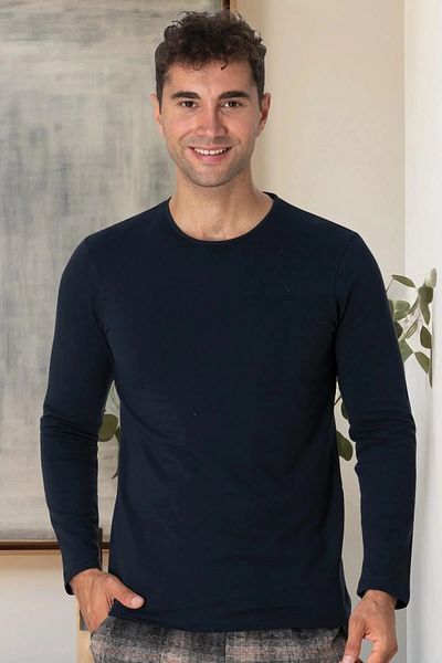 Mecit Pijama Μακρυμάνικο, Λαιμόκοψη, Εποχιακό, Ανδρικό T-shirt & Πιτζάμα, Βαμβάκι & Lycra