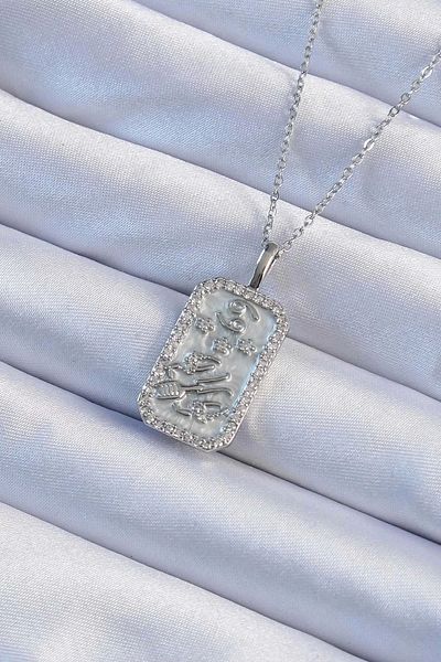 Clariss 316L سلسلة الصلب فضية اللون الزركون حجر مؤطرة قلادة التارو