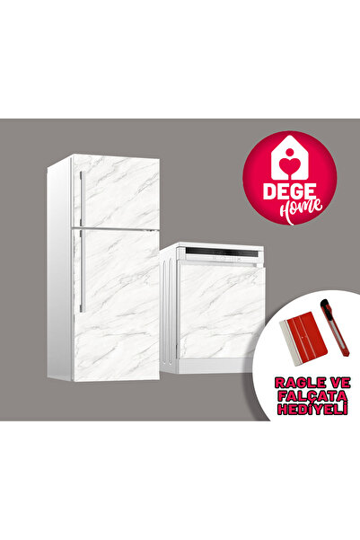 DEGE HOME Marble Patterned Refrigerator Coating - Adhesive Foil No: 14000