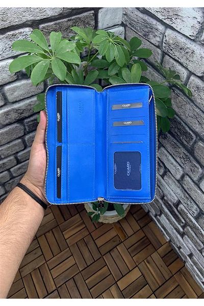 GUARD Blue Nubuck Leather Women's Wallet