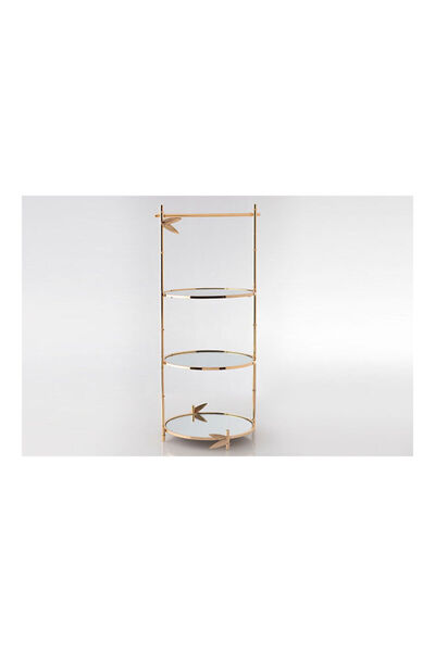 Dania حامل الحلوى 4 قطع 3 طوابق ذهبي 21x21x2 سم