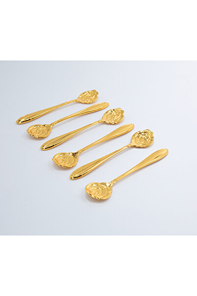 Dania طقم ملاعق شاي معدنية ذهبية 22×14×2 سم