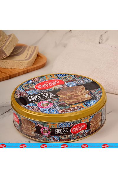 Öz Çakıroğlu Kakao Tahini Halva in a Tin Box of 1700 g