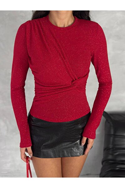 Butik Beyza Simli Bağlamalı Bluz