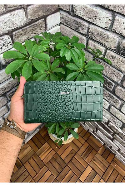 GUARD Croco Green Leather Women's Wallet & Handbag