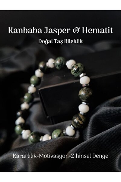 Tuana Trend سوار من الأحجار الكريمة الطبيعية من جاسبر والهيماتيت عالي الجودة ...