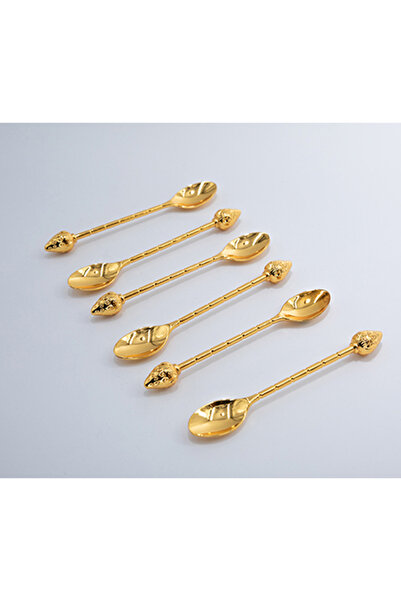 Dania طقم ملاعق شاي معدنية ذهبية 22×14×2 سم