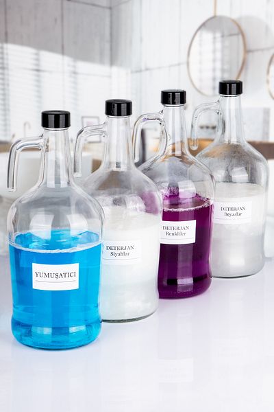 Karçiçeği Home Decorative Glass 4 Softener Detergent Black Colors Whites Bottle 3 Lt