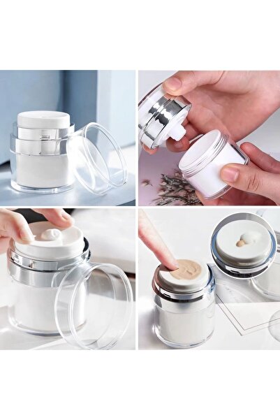 RELATOS 50 Ml Doldurulabilir Pompalı Vakumlu Krem Fondoten Sıvı Kozmetik Şişe...