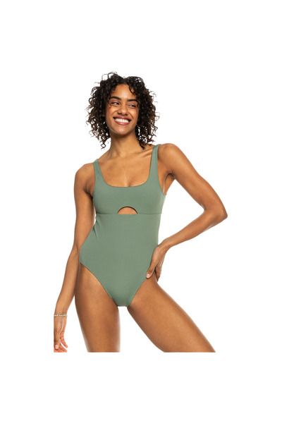 Roxy Pro The Double Line One Γυναικείο Πράσινο Μαγιό ΓΥΝΑΙΚΕΙΟ ΜΑΓΙΟ ERJX103588