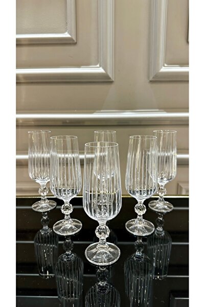 teknotrust El işi ayaklı bej kristal su ve kahve bardağı, şık ve zarif tasarım