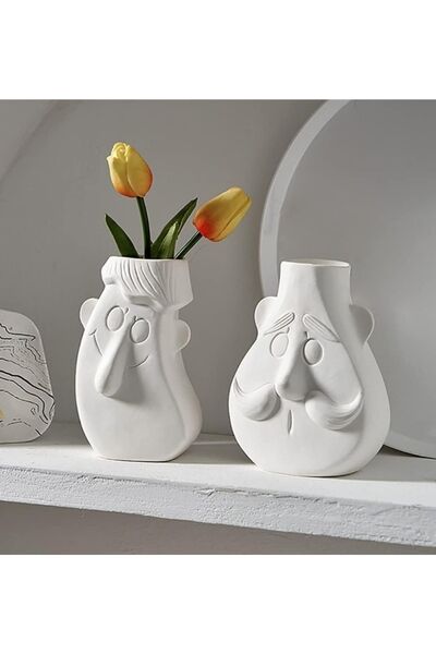 The Motellas 2'li Dekoratif Vazo, Biblo, Ev Dekorasyon