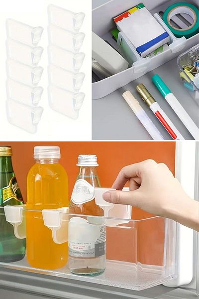 Buffer ®   10Pcstransparent Refrigerator Side Door Organizer Refrigerator Cabinet Inside Divider Apparatus