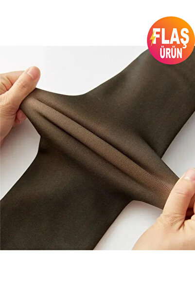 KEMSON Colanți termici de pluș cu aspect de șosete subțiri, care slăbesc