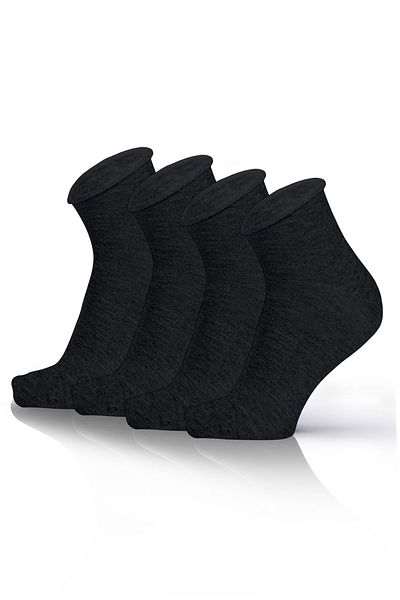 KaeLaurean Women's 4-Piece Cotton Elasticated Smoked Seamless Stretchy Non-Marking Short Non-Tightening Socks