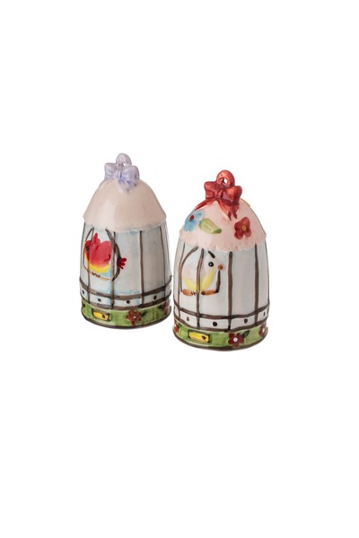 Dania مجموعة ديكور قفص من السيراميك للملح والفلفل