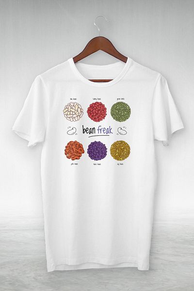 New Shine Unisex White - Bean Freak Printed Tshirt - Vip Design Tshirt