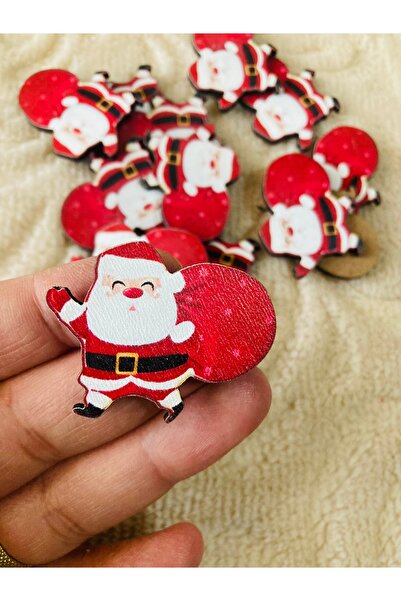 guluslazerkesim 15 ADET NOEL BABA DESENLİ UV BASKILI FİGÜR 4 CM FİGÜR SÜSLEME...