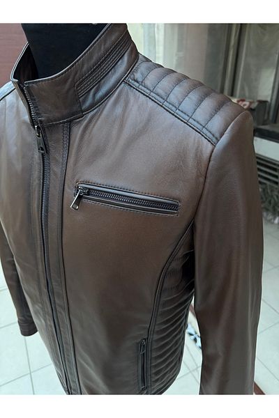 Şahan Deri Denizli Ş&D Hazelnut Color Men's Genuine Leather Coat