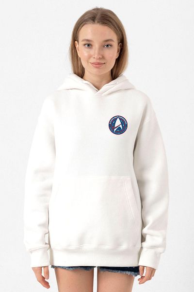 Tshirthane Star Trek Discovery Starfleet Command White Women's 3ip Hooded Sweatshirt