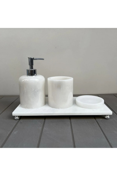 Mesa maden Mermer banyo seti 4’lü