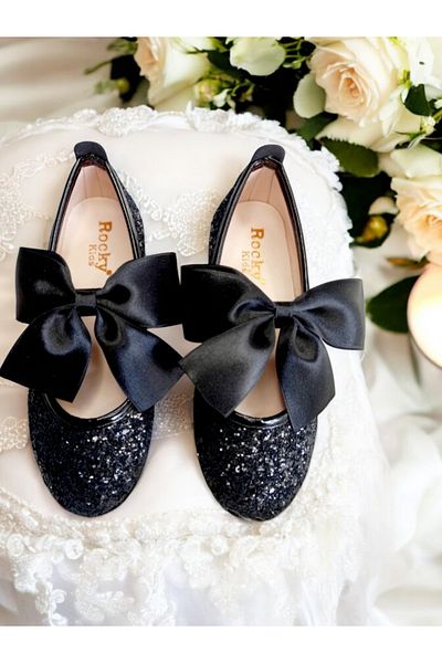PATİK BEBE FETE BOCĂ ORTOPEDICĂ ELEGANTĂ, NEGRĂ, SIMULĂ
