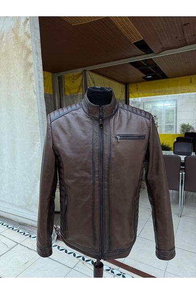 Şahan Deri Denizli Ş&D Hazelnut Color Men's Genuine Leather Coat