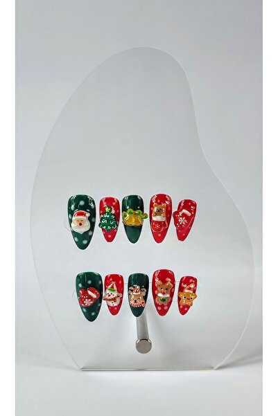 PİRAYE AKSESUAR By Maya Beauty & Nail 10'lu Yeşil&Kırmızı Yılbaşı Temalı Home...
