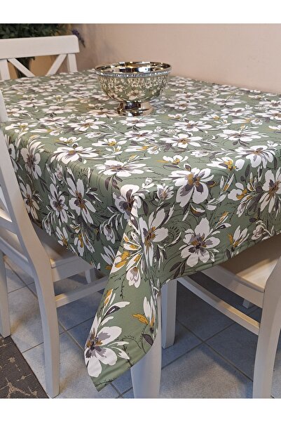 Başak Ev Tekstili قماش زيتي من الألياف PVC - مفرش طاولة منقوش قابل للمسح (أخضر)