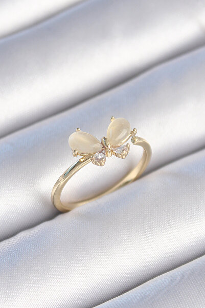 PARILTIATÖLYESİ النحاس الذهب اللون الأبيض المينا الزركون حجر الفراشة نموذج خاتم المرأة