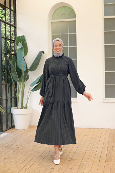 VıoShıne Rochie de damă înfășurată cu guler cămașă și eșarfă