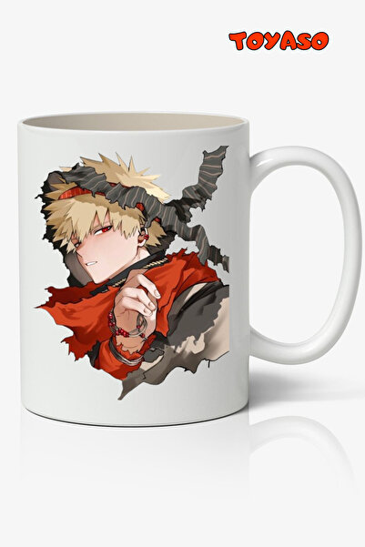 Toyaso My Hero Academia Katsuki Bakugo Themed White Mug Cup Gift for Lover Fr...