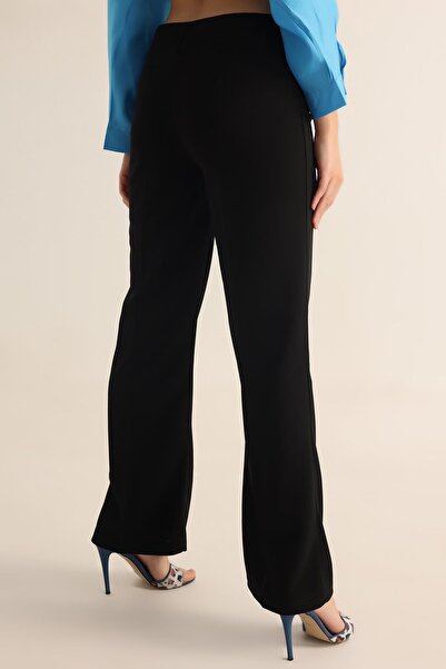 VıoShıne Kadın Çimalı Likralı Yüksek Bel Ispanyol Paça Pantolon