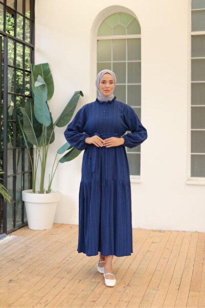 VıoShıne Rochie de damă înfășurată cu guler cămașă și eșarfă