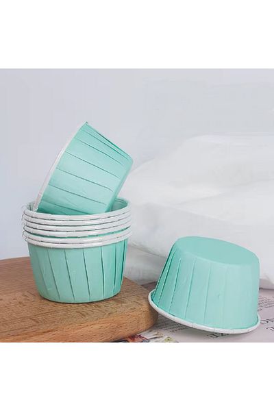 SURPRISE PARTY STORE Mint Green Colored 50-Piece Baking Muffin Cupcake Cake Mold Container Capsule 6.5x4 cm