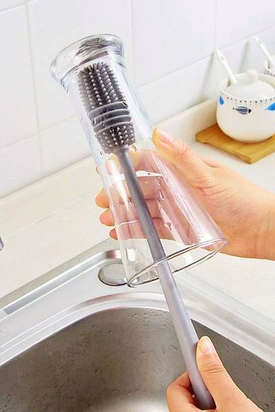 MagiCandle Silicone Long Handle Glass Bottle Cup Jar Flask Feeding Bottle Pacifier Oil Bottle Washing Brush