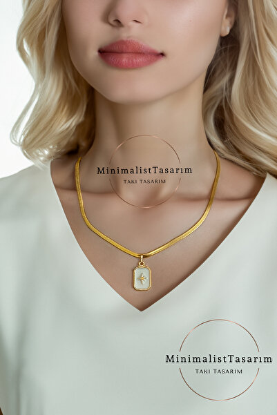 MinimalistTasarım قلادة النجم الشمالي قلادة النجم الشمالي الفولاذية، قلادة ال...