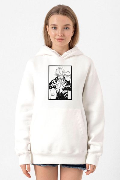 Tshirthane Jujutsu Kaisen Anime - Satoru Gojo White Women's Hooded Sweatshirt 3Ip