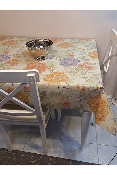 Başak Ev Tekstili Elyaflı Pvc Muşamba - Desenli Silinebilir Masa Örtüsü ( TURUNCU )