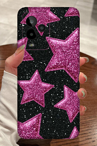 General Mobile GM 24 Pro Pembe Yıldız Desenli Kamera Korumalı HD Baskılı Sili...