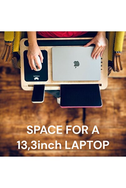 Axolotl Telefon Ve Tablet Bölmeli Minderli Laptop Sehpası, Notebook, Bilgisayar, Çalışma Masası