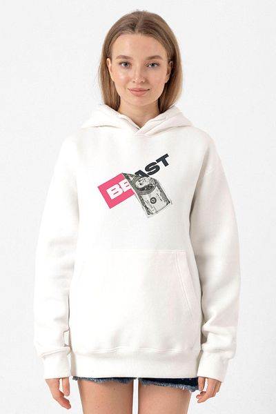 Tshirthane Mr Beast Dollar Bill White Women's 3ip Hooded Sweatshirt