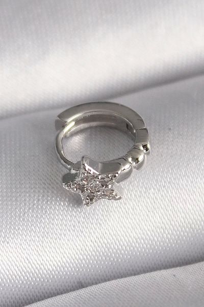Clariss 316L Steel Silver Color Zircon Stone Star Model Tragus Piercing